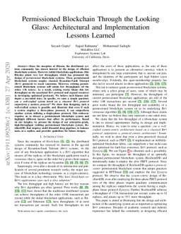 Permissioned Blockchain Through the Looking Glass: Architectural and
  Implementation Lessons Learned