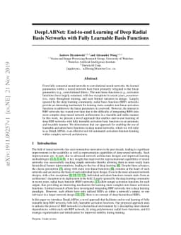 DeepLABNet: End-to-end Learning of Deep Radial Basis Networks with Fully
  Learnable Basis Functions