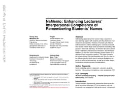 NaMemo: Enhancing Lecturers' Interpersonal Competence of Remembering
  Students' Names