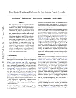 Band-limited Training and Inference for Convolutional Neural Networks