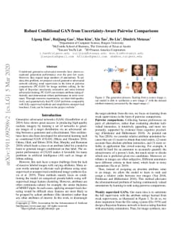 Robust Conditional GAN from Uncertainty-Aware Pairwise Comparisons