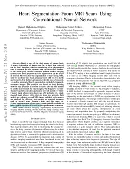 Heart Segmentation From MRI Scans Using Convolutional Neural Network