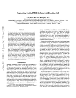 Segmenting Medical MRI via Recurrent Decoding Cell