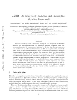 JANOS: An Integrated Predictive and Prescriptive Modeling Framework