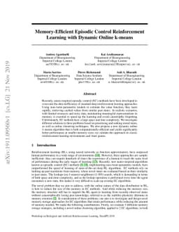Memory-Efficient Episodic Control Reinforcement Learning with Dynamic
  Online k-means