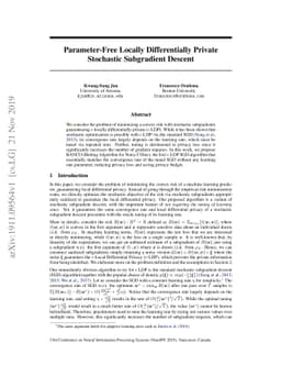 Parameter-Free Locally Differentially Private Stochastic Subgradient
  Descent