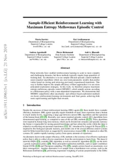 Sample-Efficient Reinforcement Learning with Maximum Entropy Mellowmax
  Episodic Control