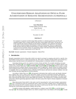 Unsupervised Domain Adaptation by Optical Flow Augmentation in Semantic
  Segmentation