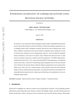 Estimating uncertainty of earthquake rupture using Bayesian neural
  network