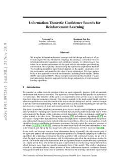 Information-Theoretic Confidence Bounds for Reinforcement Learning