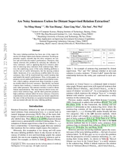 Are Noisy Sentences Useless for Distant Supervised Relation Extraction?