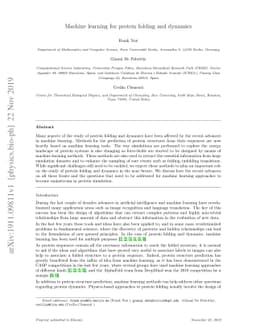 Machine learning for protein folding and dynamics