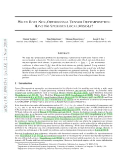 When Does Non-Orthogonal Tensor Decomposition Have No Spurious Local
  Minima?