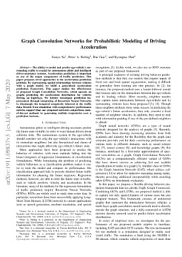 Graph Convolution Networks for Probabilistic Modeling of Driving
  Acceleration
