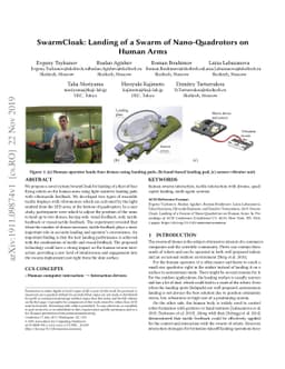 SwarmCloak: Landing of a Swarm of Nano-Quadrotors on Human Arms