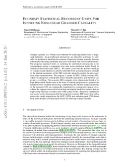 Economy Statistical Recurrent Units For Inferring Nonlinear Granger
  Causality