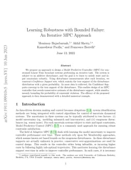 Learning Robustness with Bounded Failure: An Iterative MPC Approach