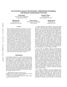 Go From the General to the Particular: Multi-Domain Translation with
  Domain Transformation Networks