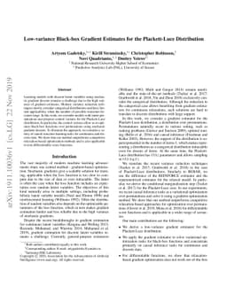 Low-variance Black-box Gradient Estimates for the Plackett-Luce
  Distribution