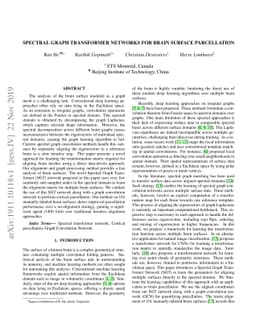 Spectral Graph Transformer Networks for Brain Surface Parcellation