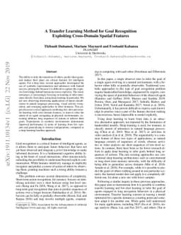 A Transfer Learning Method for Goal Recognition Exploiting Cross-Domain
  Spatial Features