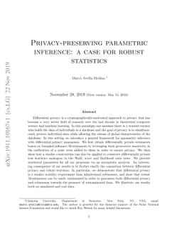Privacy-preserving parametric inference: a case for robust statistics