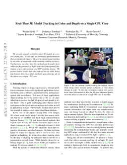 Real-Time 3D Model Tracking in Color and Depth on a Single CPU Core