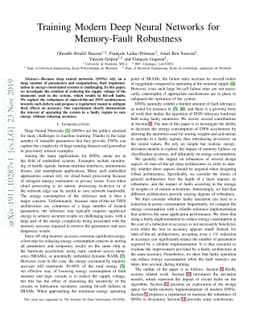 Training Modern Deep Neural Networks for Memory-Fault Robustness