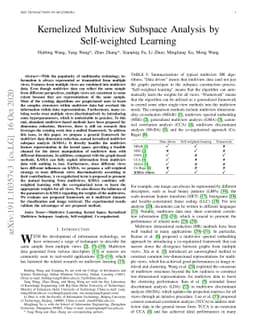 Kernelized Multiview Subspace Analysis by Self-weighted Learning