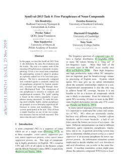 SemEval-2013 Task 4: Free Paraphrases of Noun Compounds
