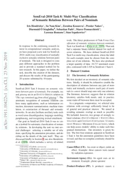 SemEval-2010 Task 8: Multi-Way Classification of Semantic Relations
  Between Pairs of Nominals