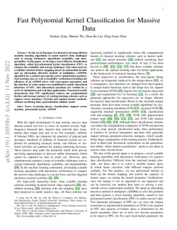 Fast Polynomial Kernel Classification for Massive Data