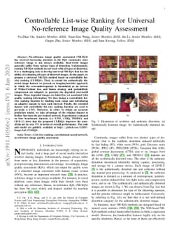 Controllable List-wise Ranking for Universal No-reference Image Quality
  Assessment