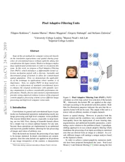 Pixel Adaptive Filtering Units