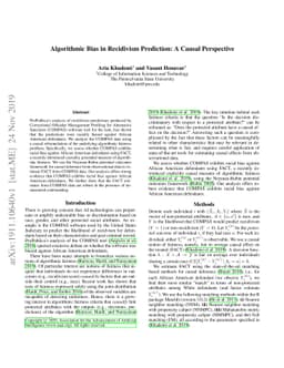 Algorithmic Bias in Recidivism Prediction: A Causal Perspective