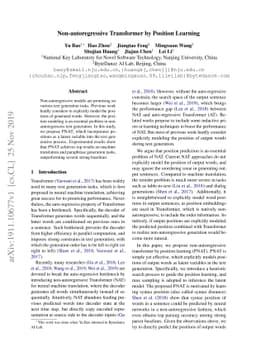Non-autoregressive Transformer by Position Learning