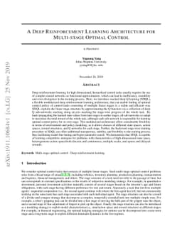 A Deep Reinforcement Learning Architecture for Multi-stage Optimal
  Control