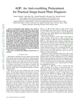 AOP: An Anti-overfitting Pretreatment for Practical Image-based Plant
  Diagnosis