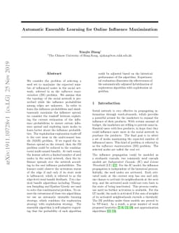 Automatic Ensemble Learning for Online Influence Maximization