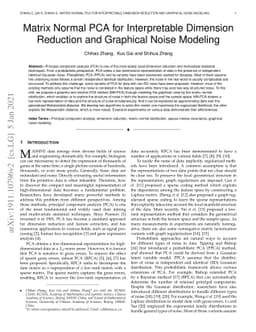 Matrix Normal PCA for Interpretable Dimension Reduction and Graphical
  Noise Modeling