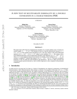 A new test of multivariate normality by a double estimation in a
  characterizing PDE