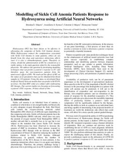 Modelling of Sickle Cell Anemia Patients Response to Hydroxyurea using
  Artificial Neural Networks