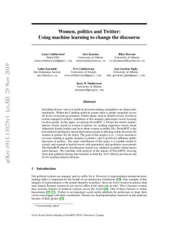 Women, politics and Twitter: Using machine learning to change the
  discourse