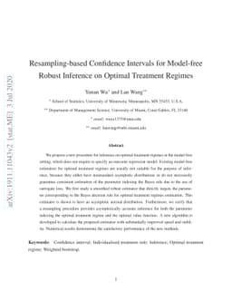 Resampling-based Confidence Intervals for Model-free Robust Inference on
  Optimal Treatment Regimes