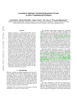 Learning to Optimize Variational Quantum Circuits to Solve Combinatorial
  Problems