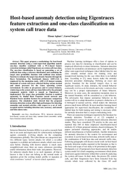 Host-based anomaly detection using Eigentraces feature extraction and
  one-class classification on system call trace data