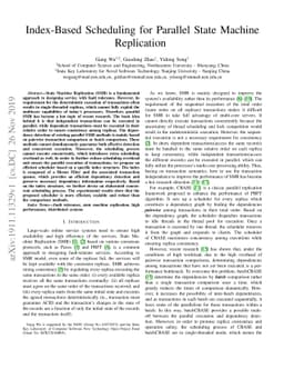 Index-Based Scheduling for Parallel State Machine Replication