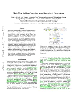 Multi-View Multiple Clusterings using Deep Matrix Factorization