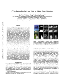 F3Net: Fusion, Feedback and Focus for Salient Object Detection