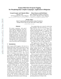 Feature-Rich Part-of-speech Tagging for Morphologically Complex
  Languages: Application to Bulgarian